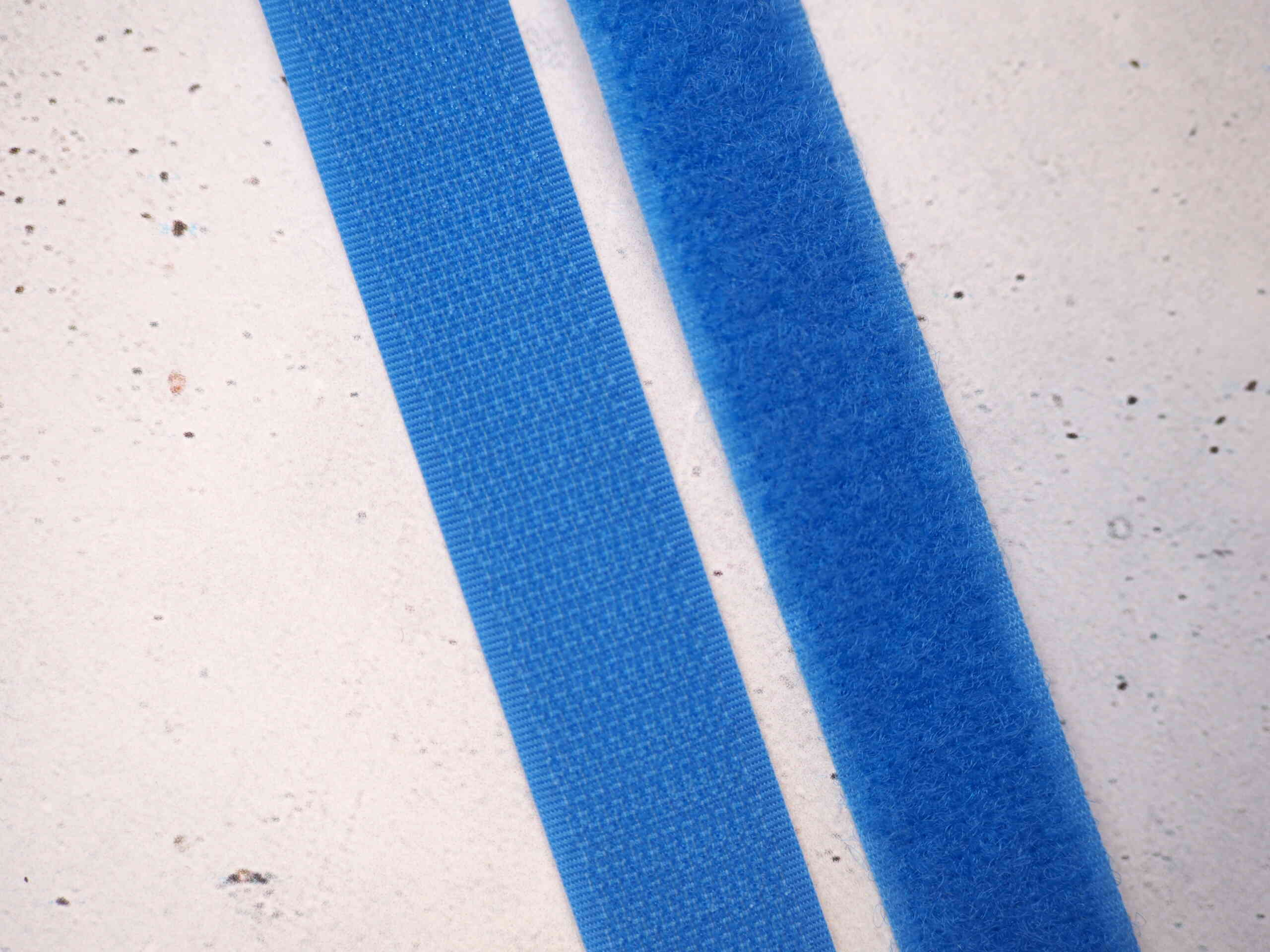 Blaues Klettband 25mm - Stoffartig