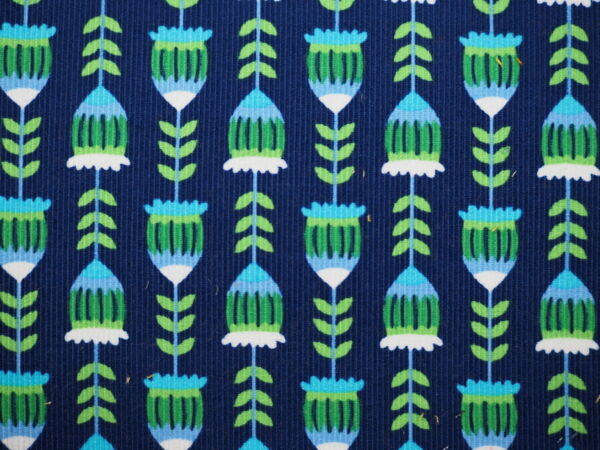 Kobaltblauer Feincord mit Blumenstrang