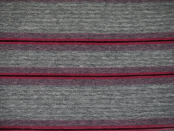 Grau melierter Nicky Plüsch mit pinken Streifen