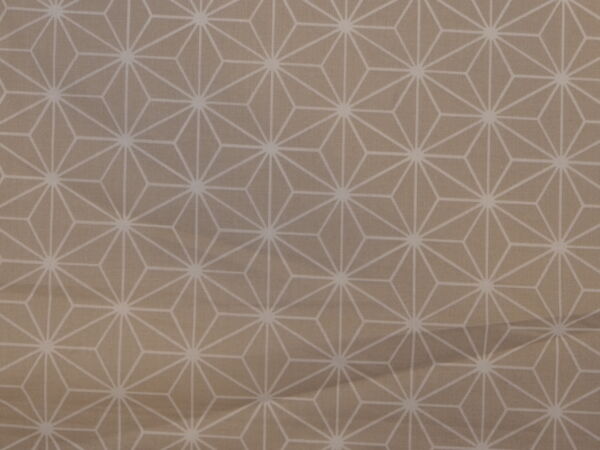 Beige/weiss Wachstuch mit geometrischem Muster