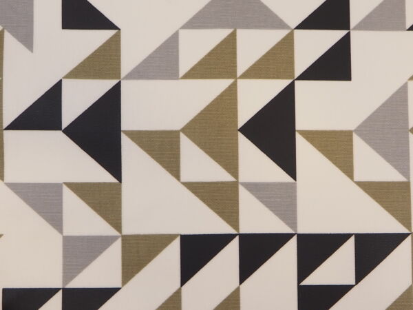 Natur/braun/grau dickeres Wachstuch mit geometrischem Muster