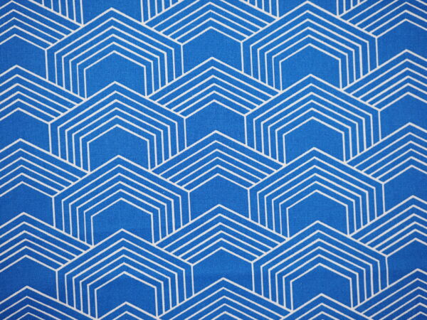 Royalblaue Baumwolle mit grossem grafischem Muster