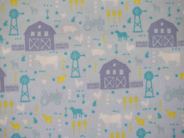 Hellblaue Baumwolle mit Bauernhofabenteuer
