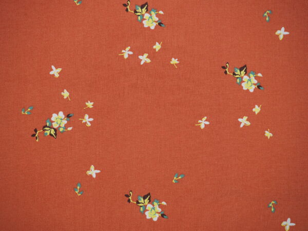 Rost Baumwolle mit minimalistischen Blumen